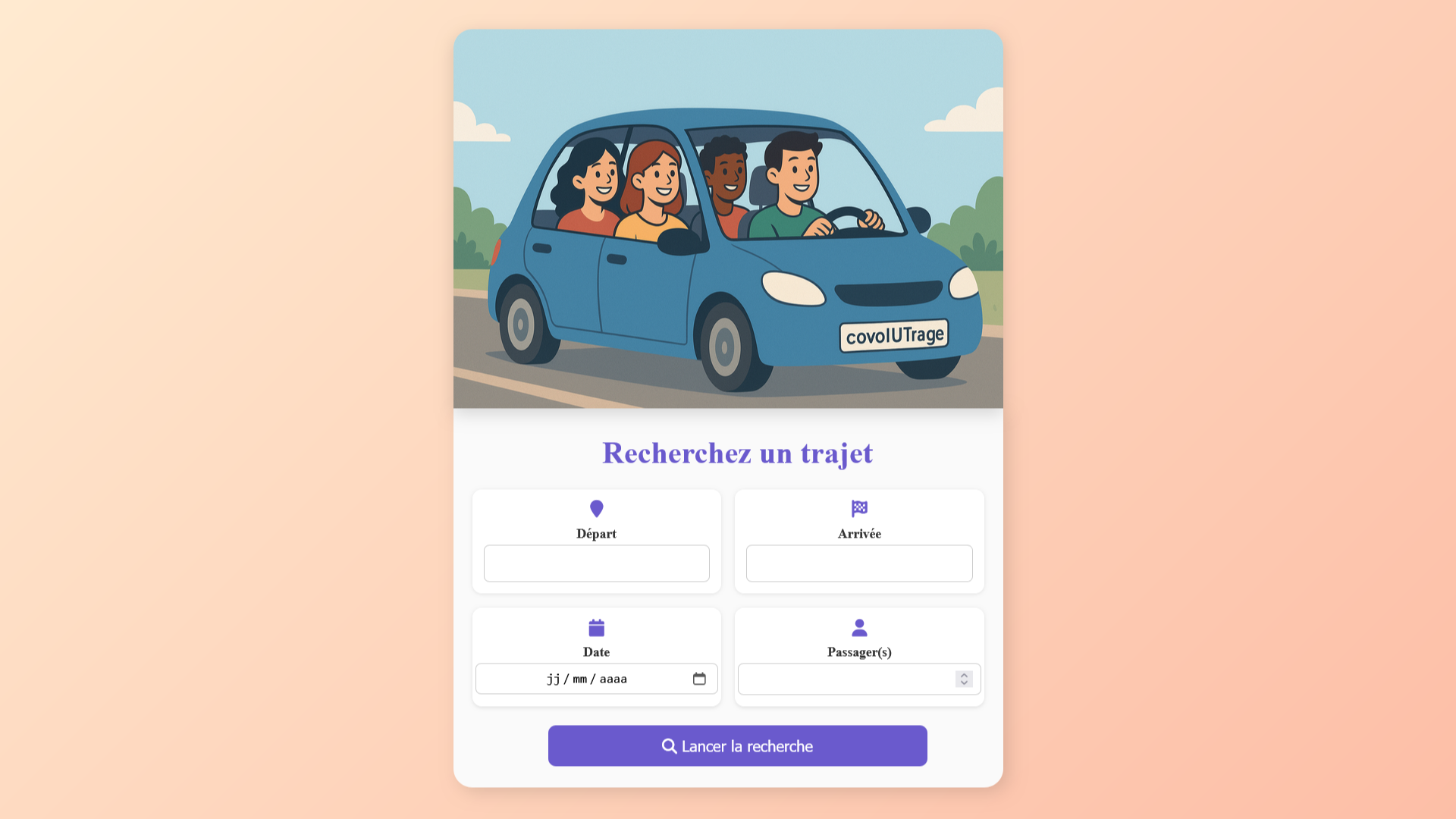 Aperçu App. Covoiturage